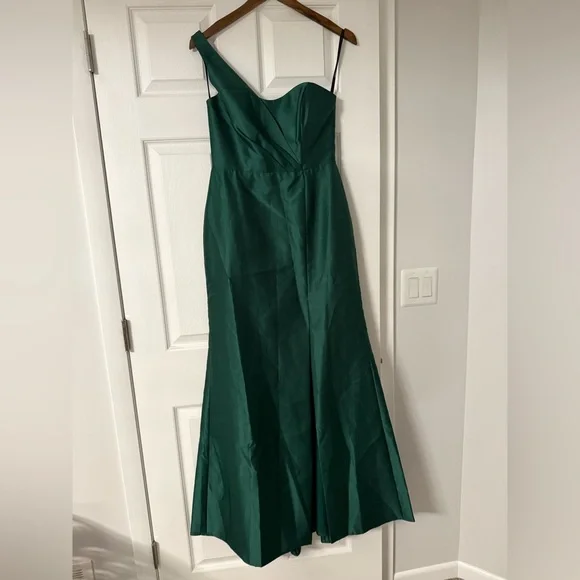 ALFRED SUNG One-Shoulder Green Maxi Dress - Picture 4 of 10